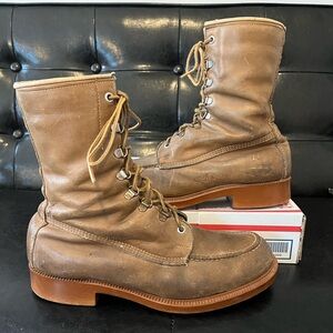 Vintage Greb 8” Moc Toe Lace Up‎ Work Boots Patina Heritage